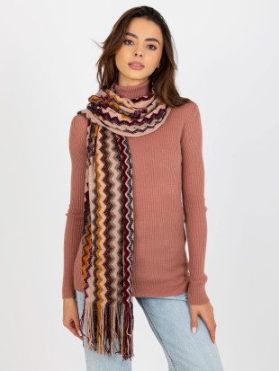 Sciarpa rosa da donna con frange