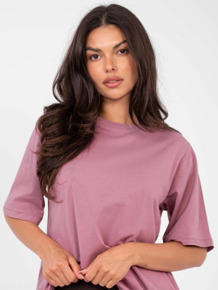 T-shirt da donna in cotone rosa scuro