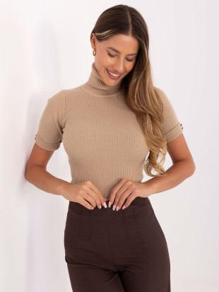 Maglione elegante marrone con colletto