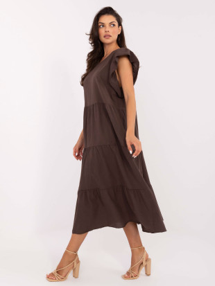 Abito midi oversize in marrone scuro