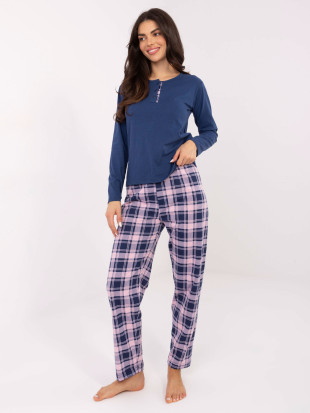 Pigiama donna manica lunga blu scuro