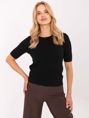 Pullover nero elegante con maniche corte