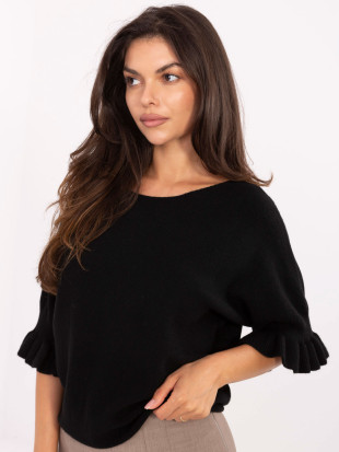 Elegantni crni pulover s 3/4 rukavima