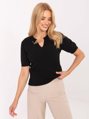 Elegantna crna majica s kratkim rukavima