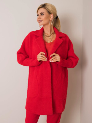 Cappotto rosso in alpaca Fluffy