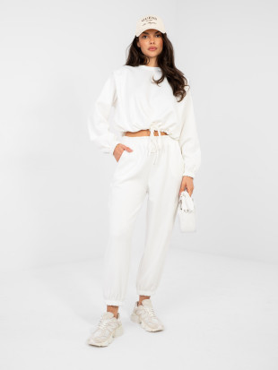 Completo donna ecru con cintura in vita