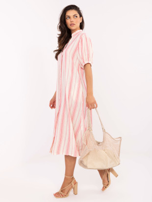 Abito oversize bianco-rosa