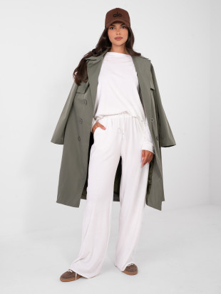 Ženski ecru komplet s dugim rukavima i ukrasnim detaljima