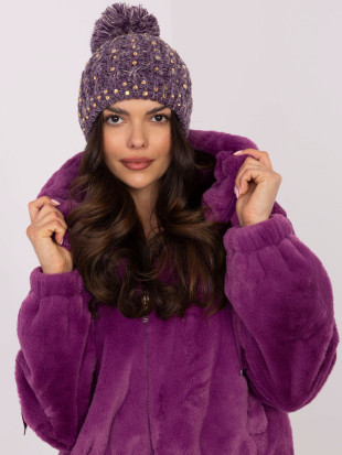 Cappello invernale viola con applicazione