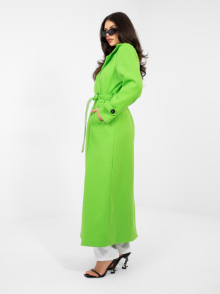 Elegante cappotto donna di mezza stagione verde neon