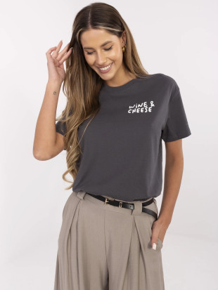 T-shirt grigia elegante con maniche corte