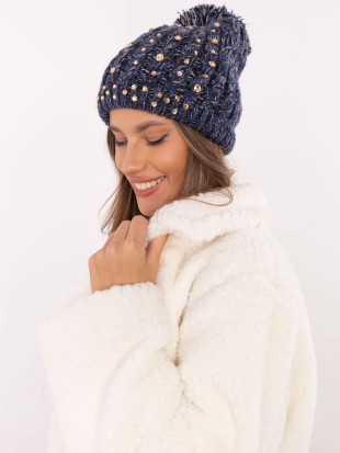 Cappello blu elegante con applicazione