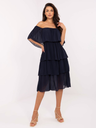 Abito elegante svasato in blu