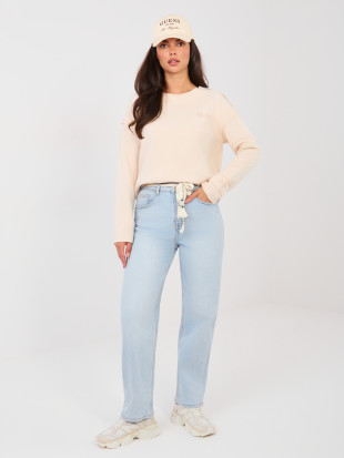 Jeans donna balloon fit a vita alta, azzurri