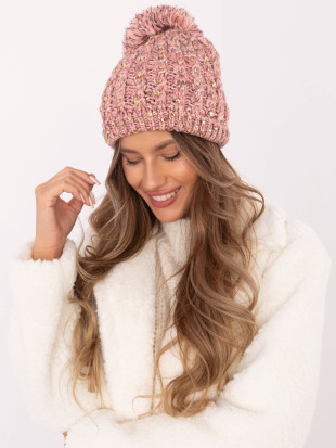 Cappello invernale rosa con applicazione