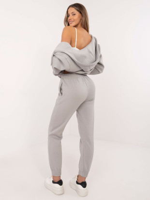 Svjetlosive sportske jogger hlače s visokim strukom