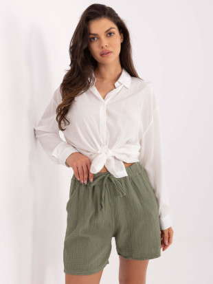 Shorts khaki a vita alta