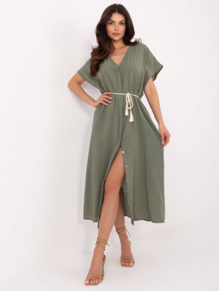 Abito midi oversize in khaki