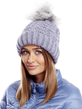 Cappello blu con motivo intrecciato