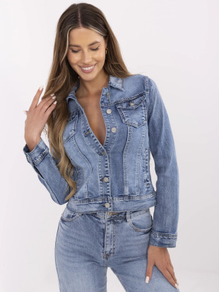 Giacca in denim blu da donna
