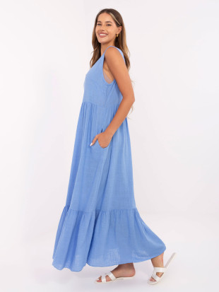 Abito maxi svasato con scollatura a V