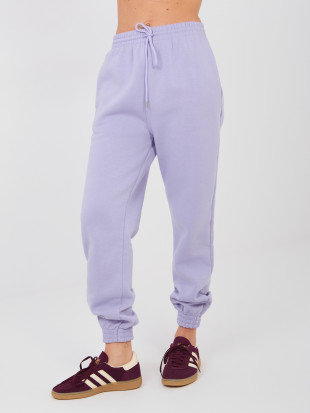 Pantaloni jogger lilla da donna a vita alta