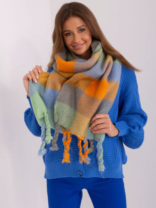 Elegante sciarpa arancione con frange