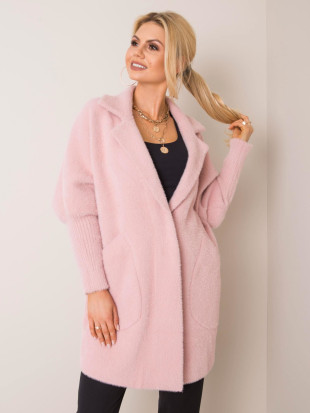 Cappotto alpaca rosa cipria da mezza stagione
