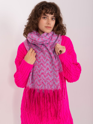 Sciarpa da donna rosa-blu in maglia