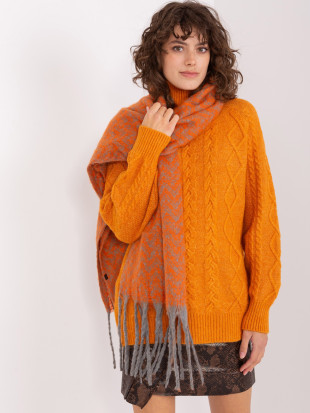 Sciarpa geometrica grigio-arancione