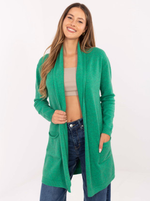 Cardigan verde con tasche