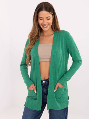 Cardigan verde con tasche