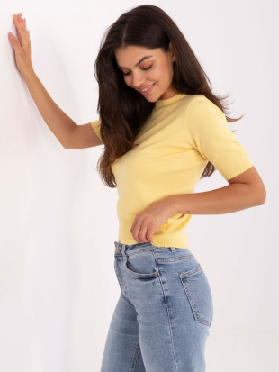 Maglione giallo a maniche corte