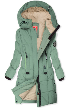 Giacca verde menta estesa per autunno/inverno SPORTY