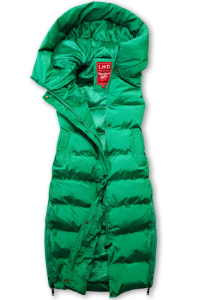 Gilet trapuntato lungo verde