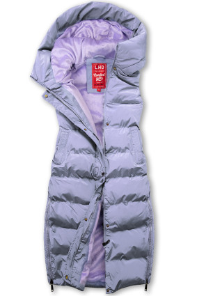Gilet trapuntato lungo viola chiaro