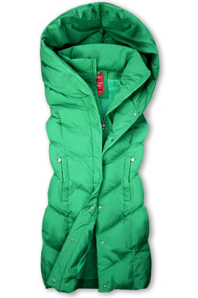 Gilet invernale verde con cappuccio