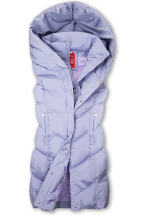 Gilet invernale viola chiaro con cappuccio